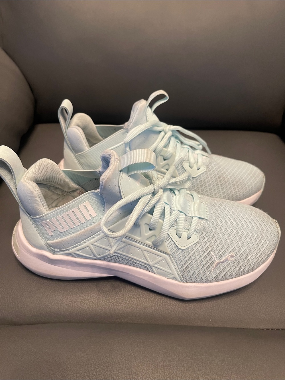 Puma Kids Pale Blue Lace-Up Athletic Sneakers